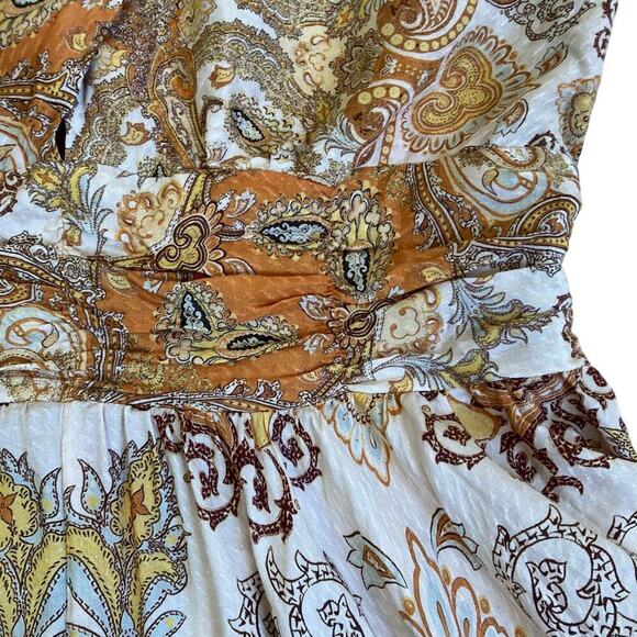 H&M Boho Paisley Print Handkerchief Hem Halter Dress Vacation Festivalwear Fairy - Picture 13 of 16
